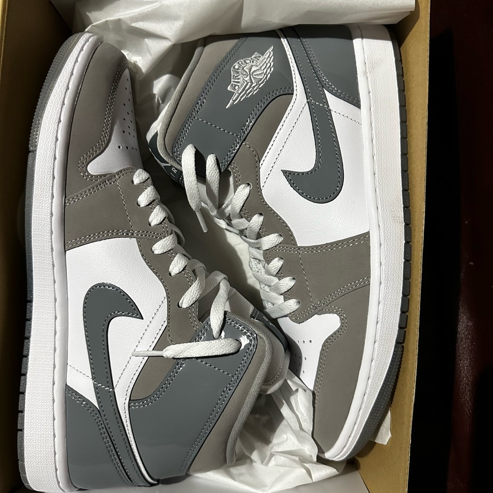 Jordan High-Top Sneakers - Gray and White